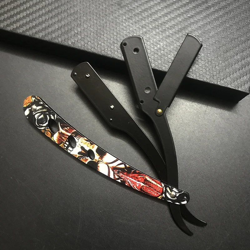 Maquinilla de afeitar de peluquero profesional para hombres, Afeitadora Manual de borde recto, Afeitadora de acero inoxidable, afeitado plegable