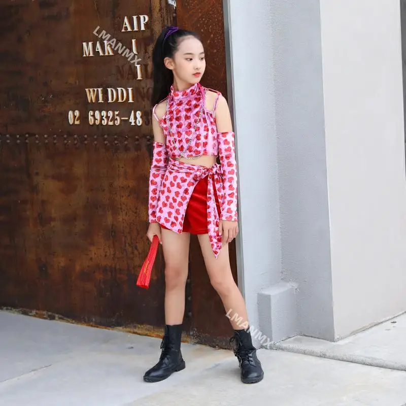 

New children's performance clothes Chinese style girl hip-hop China-Chic suit Jazz T stage catwalk performance clothes