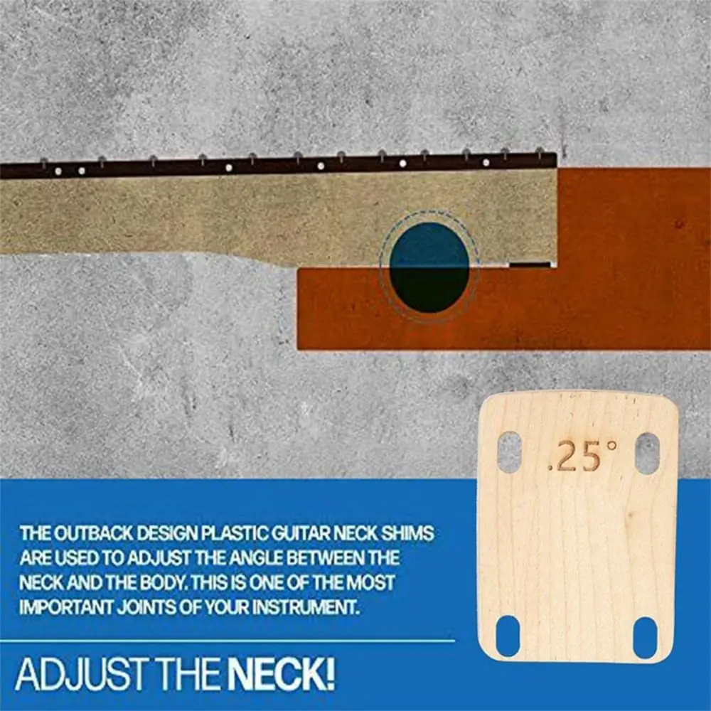 

3 шт., новый дизайн, деревянные прокладки для шеи гитары, классические 0,25/0,5/1 градус, электрогитара, полезные аксессуары для гитары, запасные части