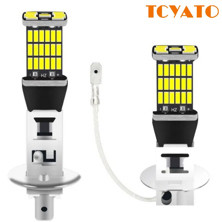 

TCYATO 2pcs car H1 led H3 Lampu Kabut Depan Mobil H1 led canbus 3014 super drl 26Tail Cocok untuk mobil dan truk 12-24v