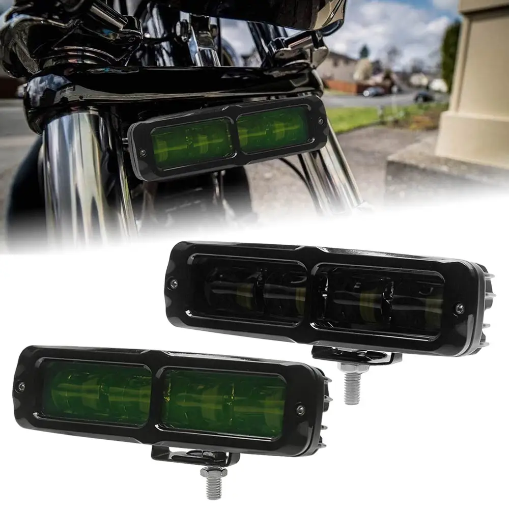 

For Pickup Wagon UTB Cab ATV SUV Truck Boat Bus ATV UTV Bulldozer Car Accessories 1Pair 6inch 30W LED Work Light Bar Green Clear