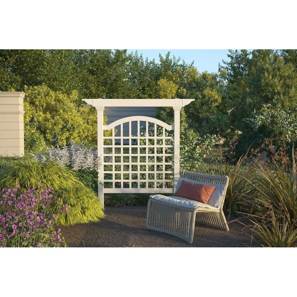 

Manchester White Vinyl Trellis 60 x 82 PVC Lattice Privacy Screen for Climbing Plants amp Vines, BPA amp PhthalateFree, Durable