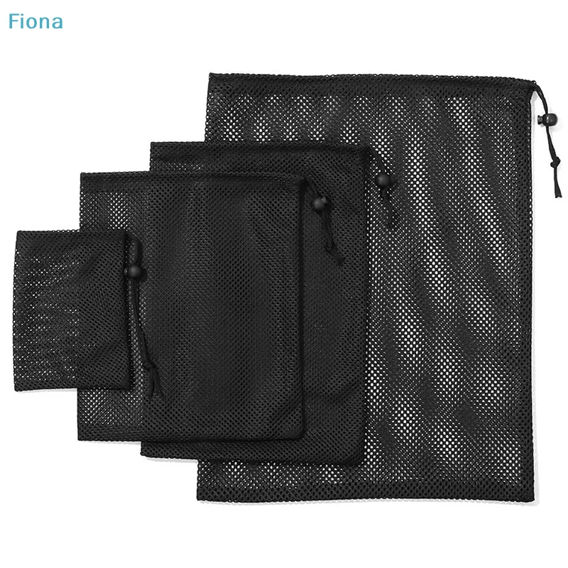 ♩ Netzbeutel mit Kordelzug, Schwarze Nylon-Netz-Aufbewahrungsbeutel mit Kordelzug, Mehrzweckbeutel für Wäsche, Spielzeug, Kosmetik, Reisen