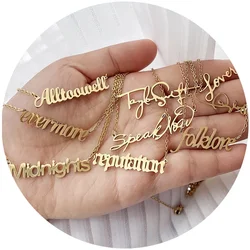 Taylor Necklace Singer Inspired Necklace Music Lover Fans Gifts Reputation Singer Signature All too Well Folklore Anti-Hero