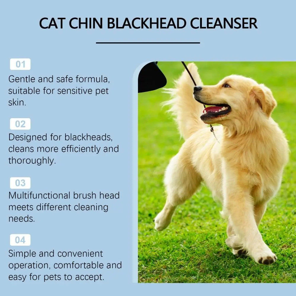 30g Cat Chin Cleaner With Brush Deep Cleansing Pet Chin Acne Care Harmless Formula Dog Cat Grooming Blackhead Cleaning Lotion