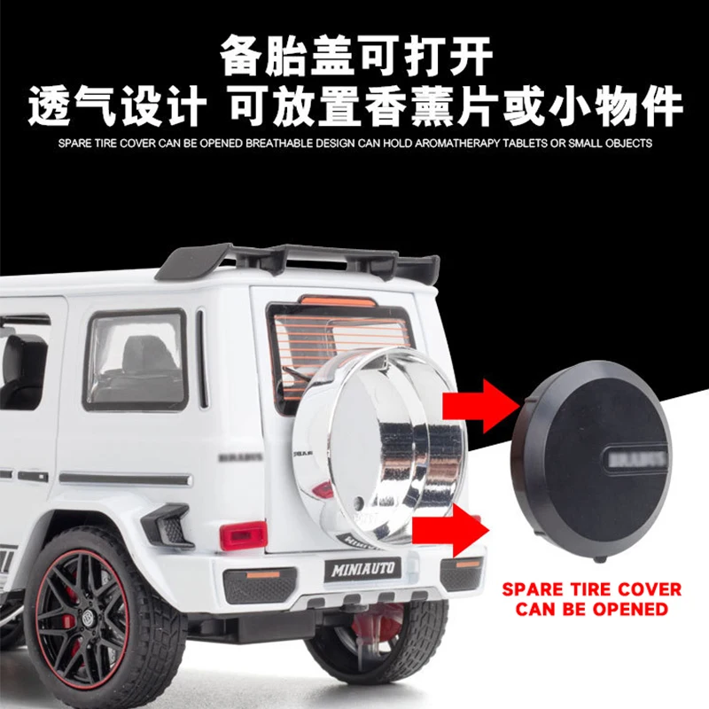 1:24 Mercedes Benz BRABUS G800 High Simulation Diecast Metal Alloy Model car Sound Light Pull Back Collection Toy Gift