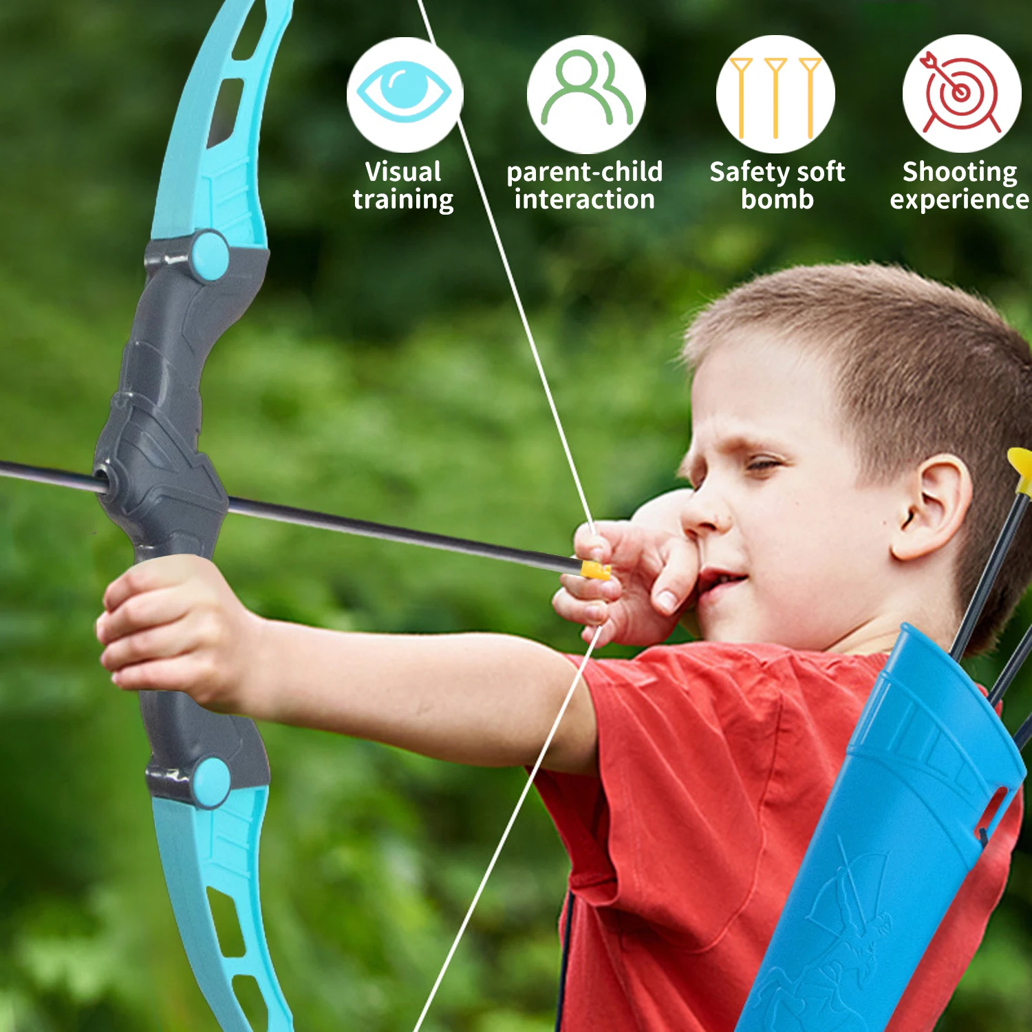 Boys Toys Kids Bow and Arrow Set Kids Archery Bow Practice Recurve Bow Outdoor Sports Game for Children Gift Bow Kit Christmas