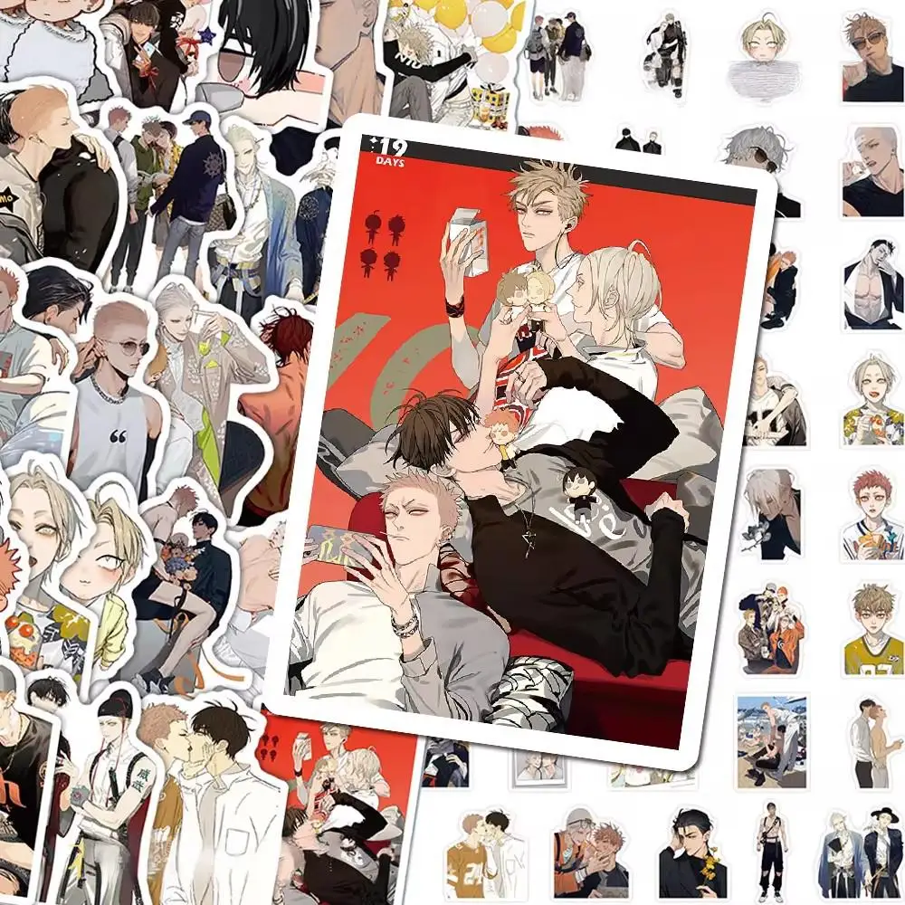 

Набор из 65 водонепроницаемых стикеров с персонажами Хэ Тянь и Мо Гуаньшань из комиксов «19 дней в Сянь» для декора ноутбуков и чехлов для телефонов