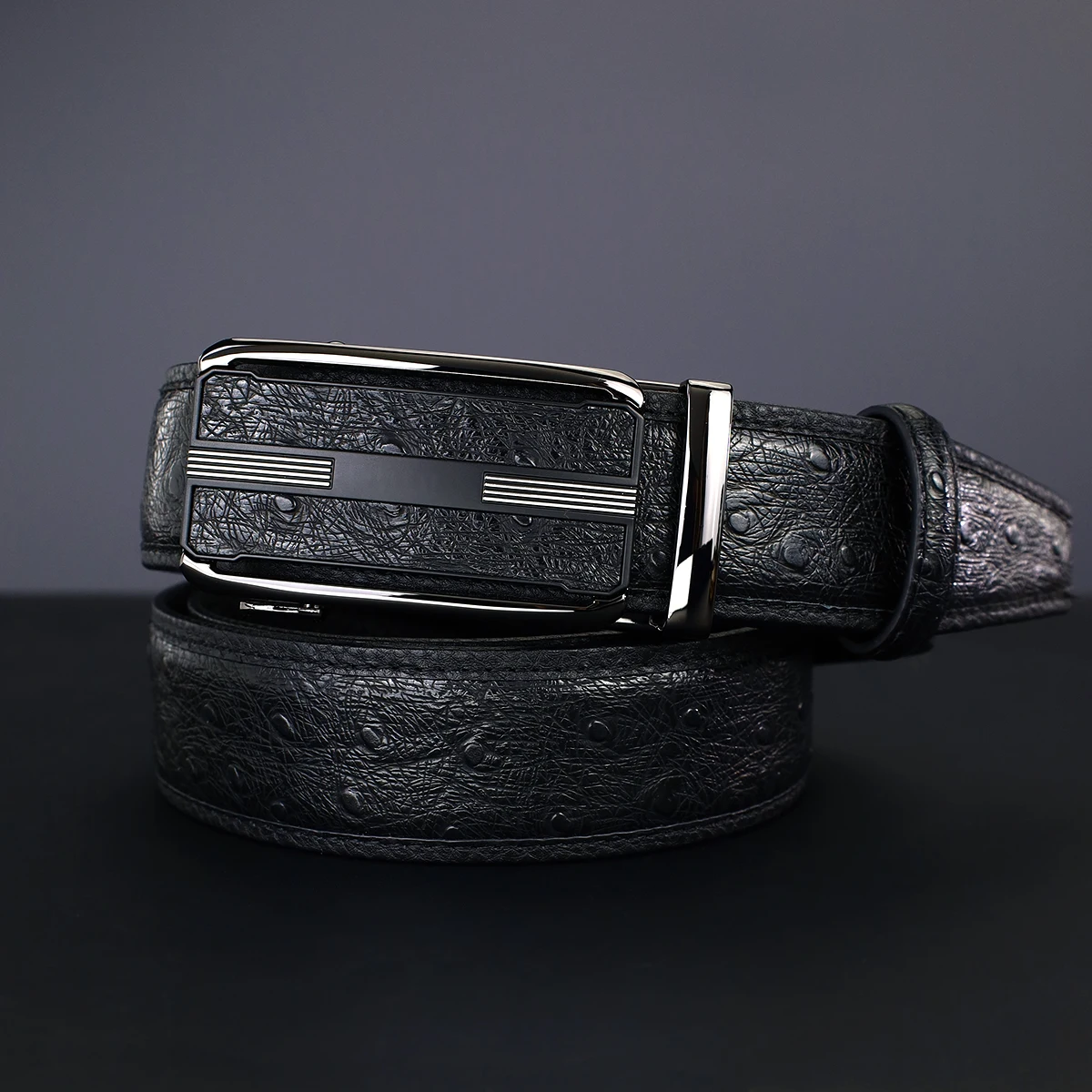 حزام جلدي بإبزيم تلقائي للرجال مع رأس معدني للأعمال جينز كاجوال وإكسسوارات ملابس عصرية متعددة الاستخدامات #2