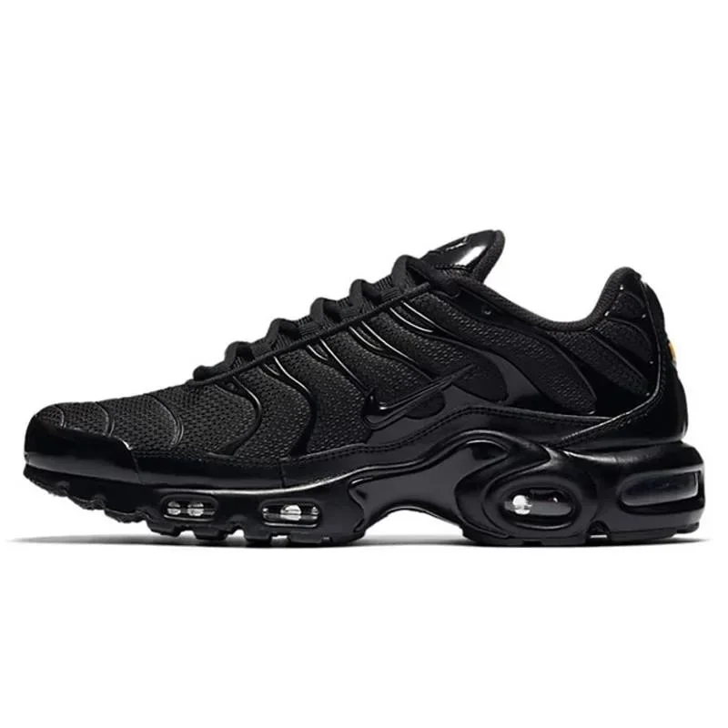 Nike Air Max Plus TN Triple Black Men Women Running Shoes Breathable Non Slip Durable Air Cushion Cushioning Fabric Triple