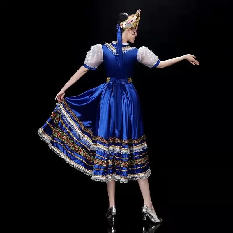 Klassieke Elegante Traditionele Russische Dans Kostuum Jurk Europese Prinses Podium Jurken Mongolië Podiumkleding