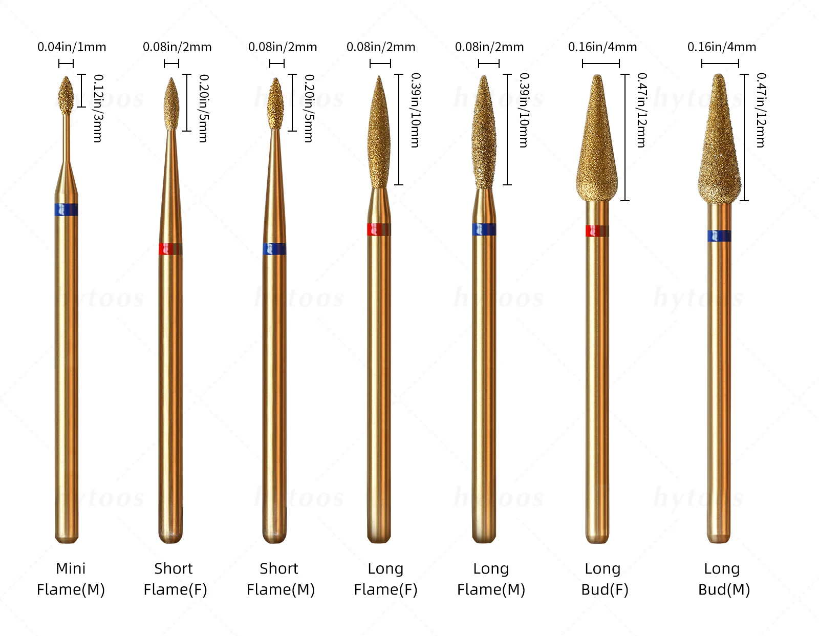 HYTOOS 5 Teile/satz Titan Nagel Bohrer Bits Diamant Häutchen Sauber Nagel Bit Professionelle Sicherheit Häutchen Abgestorbene Haut Nagel Reiniger Werkzeug – Detail 2