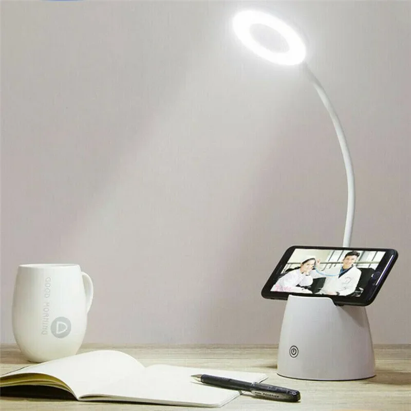 

3 Modes 18 LED Desk Lamp Dimmable Bedside Reading Lamp Table Touch Control Night Light Storage Pen Holder Phone Stand Desk Light