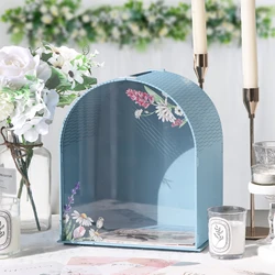 DIY blue arch wedding card box, piggy bank, envelope box, souvenir box for wedding party decoration