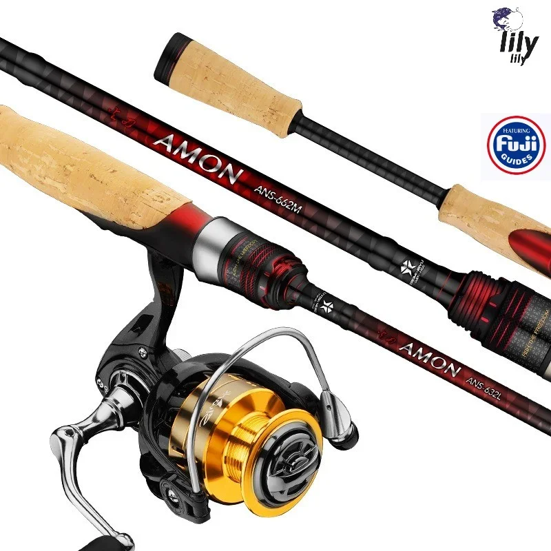 Lily Fuji-Ultralight Spinning Lure Fishing Rods L/M Power Carbon Casting Fishing Rod Distance Throwing Pole Lure Weight 7-21g