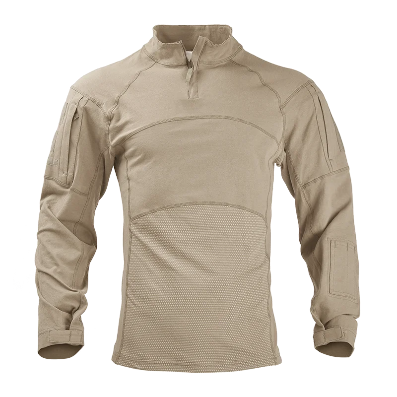 HAN WILD Camping Tactical Shirt for Men Shirts Elastic Safari Camo Long Sleeve Tops Combat Clothing Softair Hiking Climb Clothes