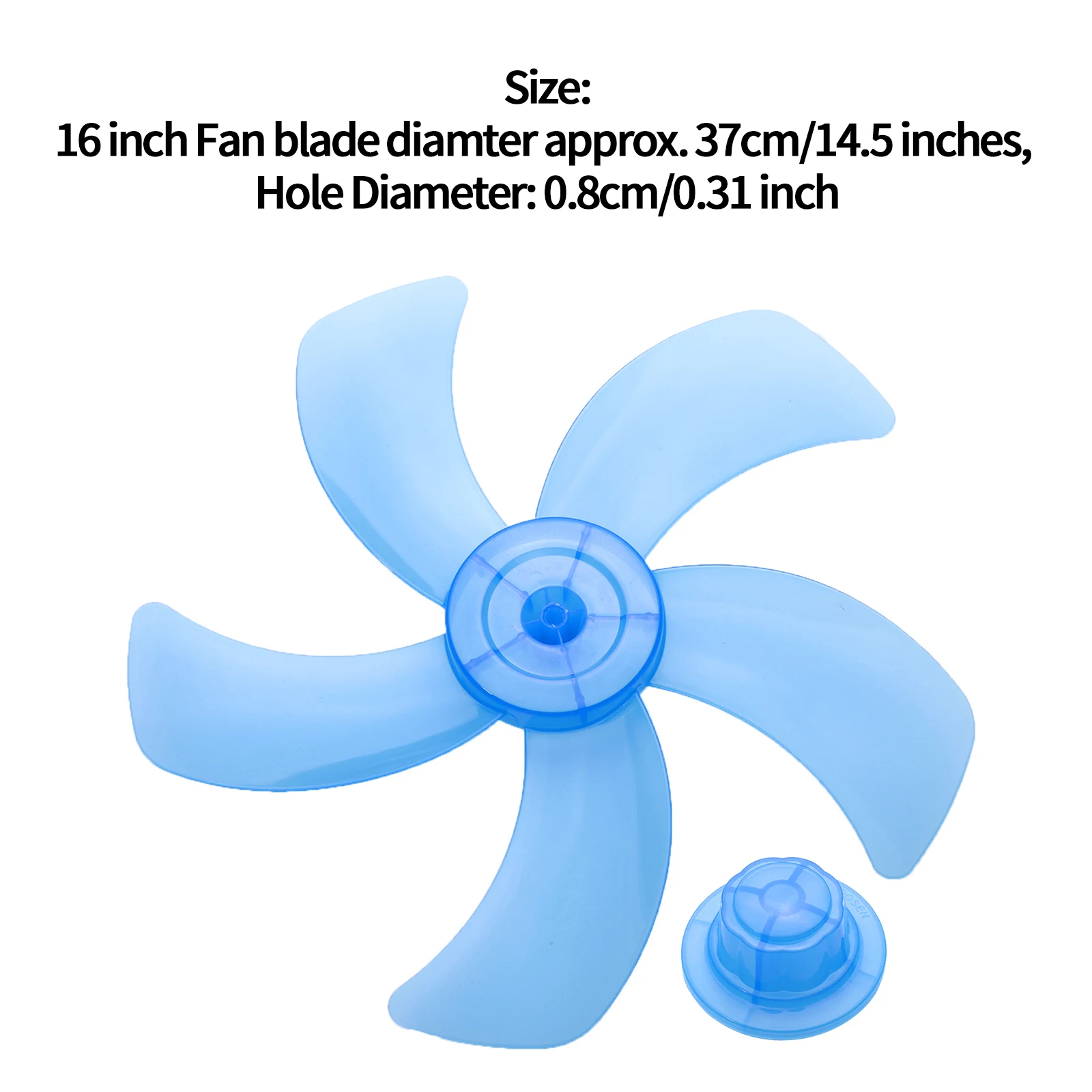 Universal Plastic Silent Electric Fan Blades with Nut Cover Replacements for 16/18 Inch Household Fans Standing Fans Table Fans