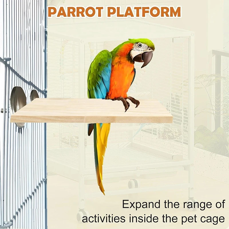 1/2Pcs Wooden Bird Platform Pet Climbing Platform Bird Cage Accessories Wood Stand Rest Place for Small Animals Hamster Platform