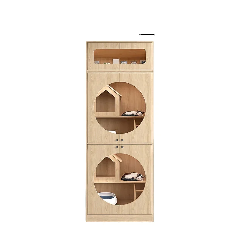 Cat Villa Cat House Household Solid Wood Interior  Cabinet House Large Free Space Cat Climbing Frame