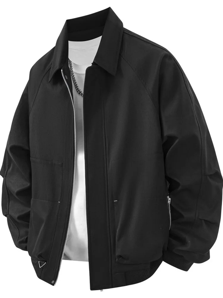 

Повседневная свободная мужская куртка однотонного цвета, универсальная, весенне-осенняя, в американском стиле, модная рабочая одежда, молодежная мода