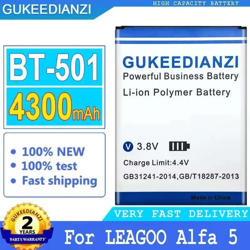 Аккумулятор для мобильного телефона Leagoo Alfa 5 BT 501 BT-501, 4300 мАч, прочный