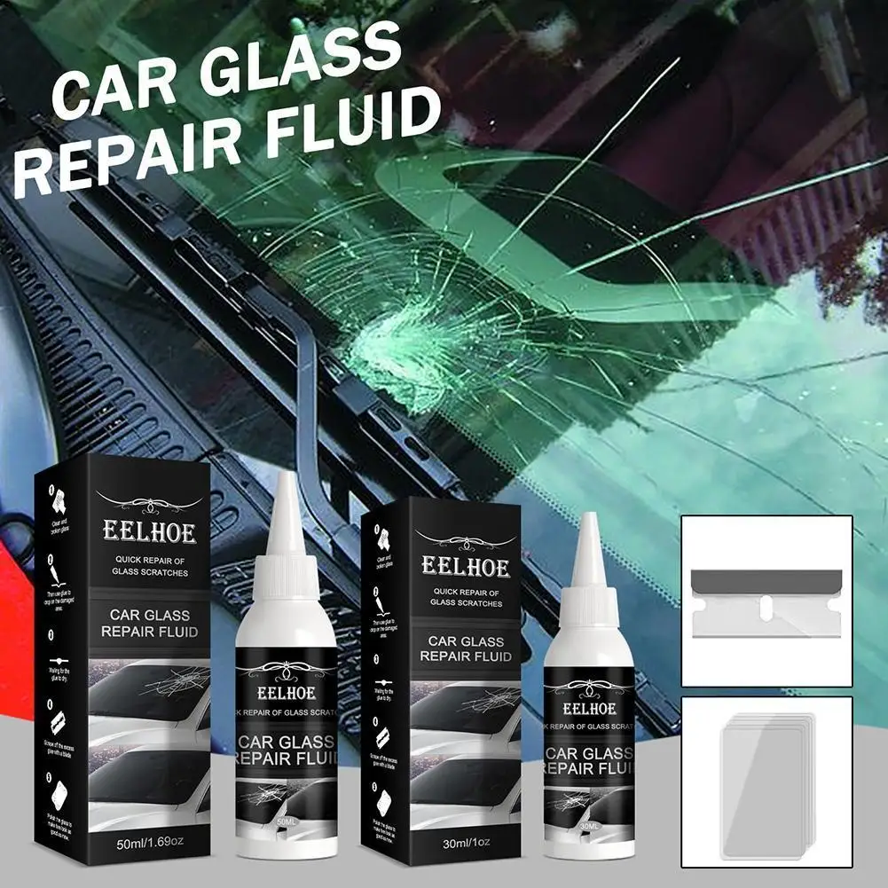 

Glass Repair Glue Windshield Repair Kit Crack Chip Glass Repair Set DIY Glue Tool Quick Fix For Chips Cracks Car Accessorie W6Z0
