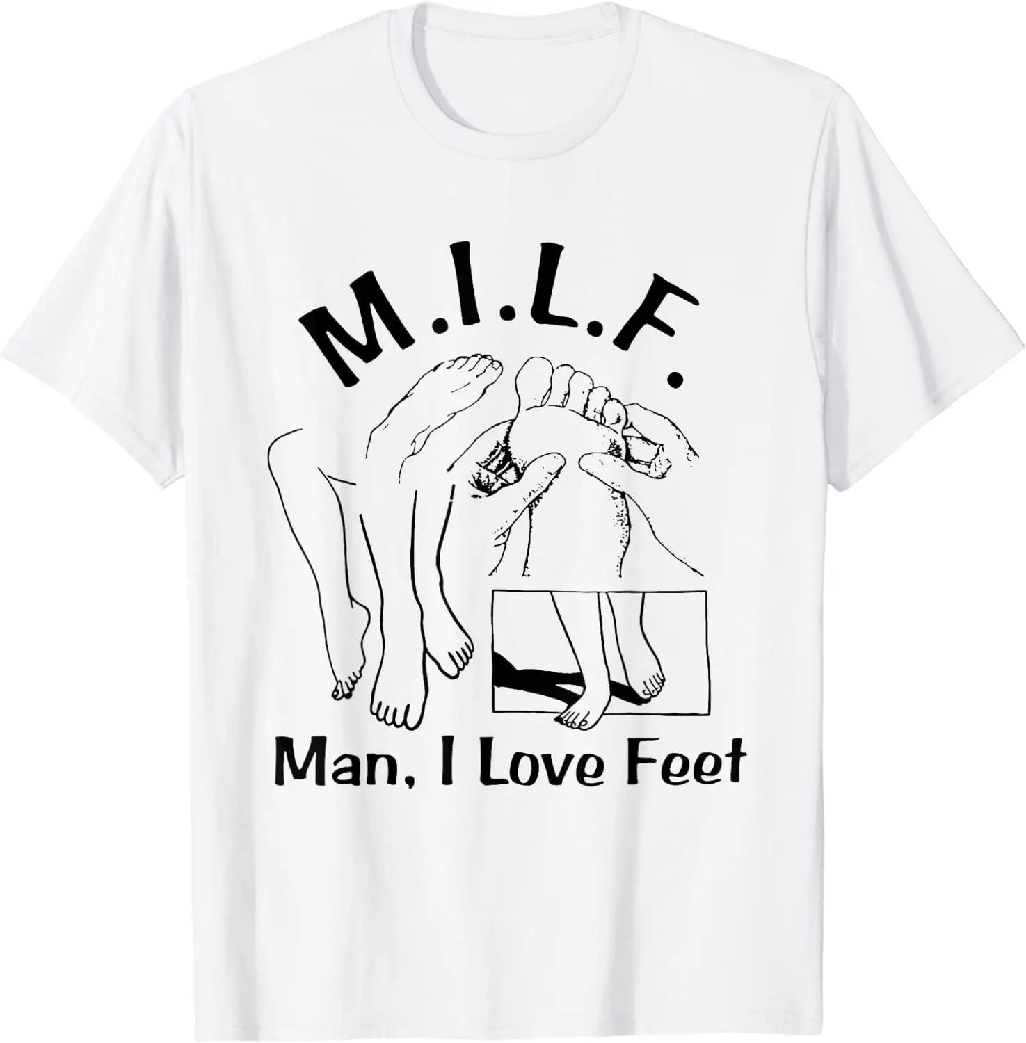 M.I.L.F. Man I Love Feet Apparel T-Shirt  High Quality 100%Cotton Short Sleeve