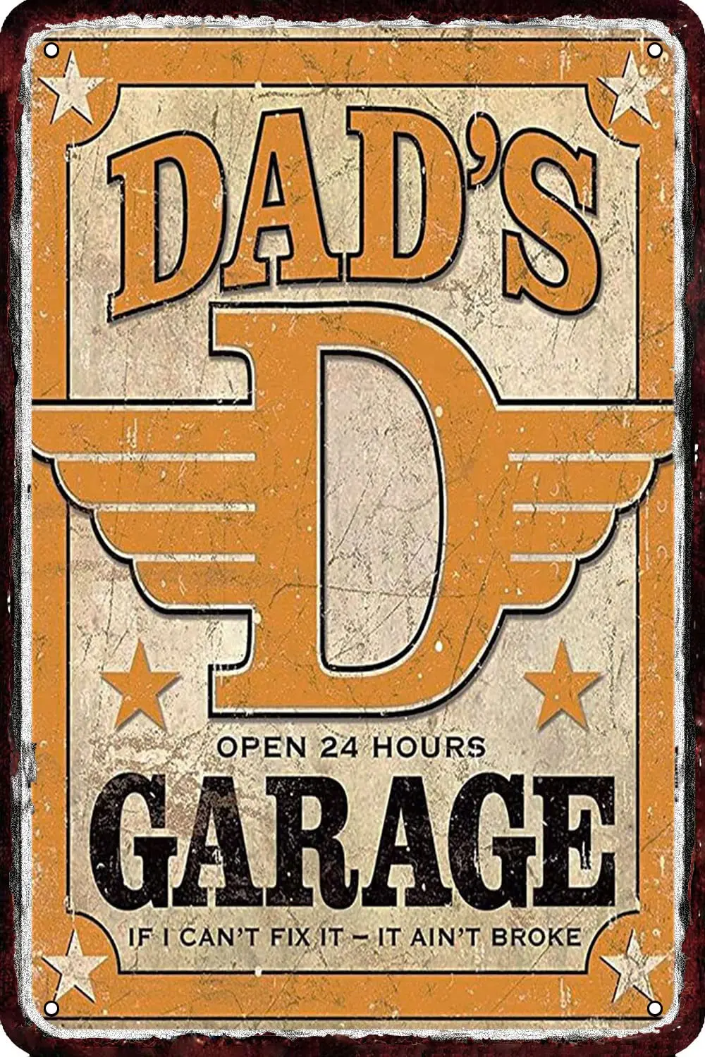 CARNIBELLE Dad;s Garage Vintage Metal tin Sign Wall Decor Retro Art Funny Decorations for Home Man Cave Posters 8x12 Inch