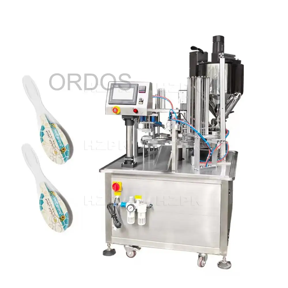 Automatic Plastic Paste Food Honey Spoon Filling and Sealing Machine