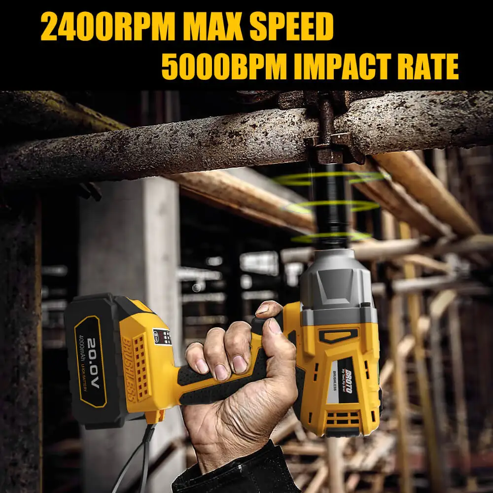 20V Rechargeable Battery   Power Tools High Torque Brushless Lithium Electric Impact Wrench Cordless