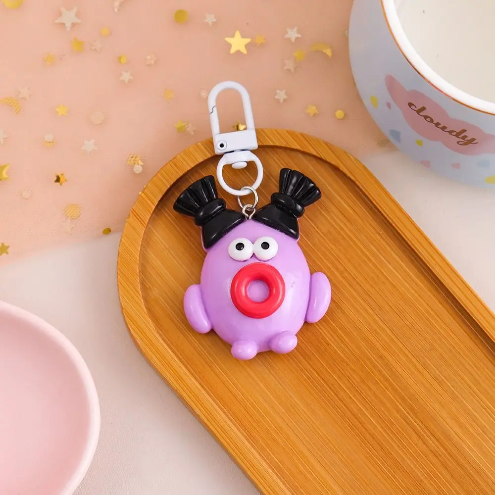 

Мини-милый забавный брелок с клоуном из смолы, мультяшный кулон в виде колбасы, кавайный модный брелок с большим ртом, пара