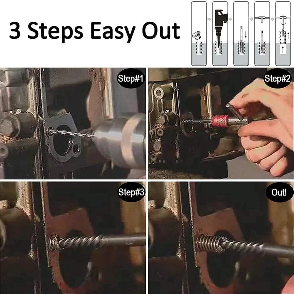 5Pcs Screw Extractor Center Drill Bits Guide Set Broken Damaged Bolt Remover Removal Speed Easy Set