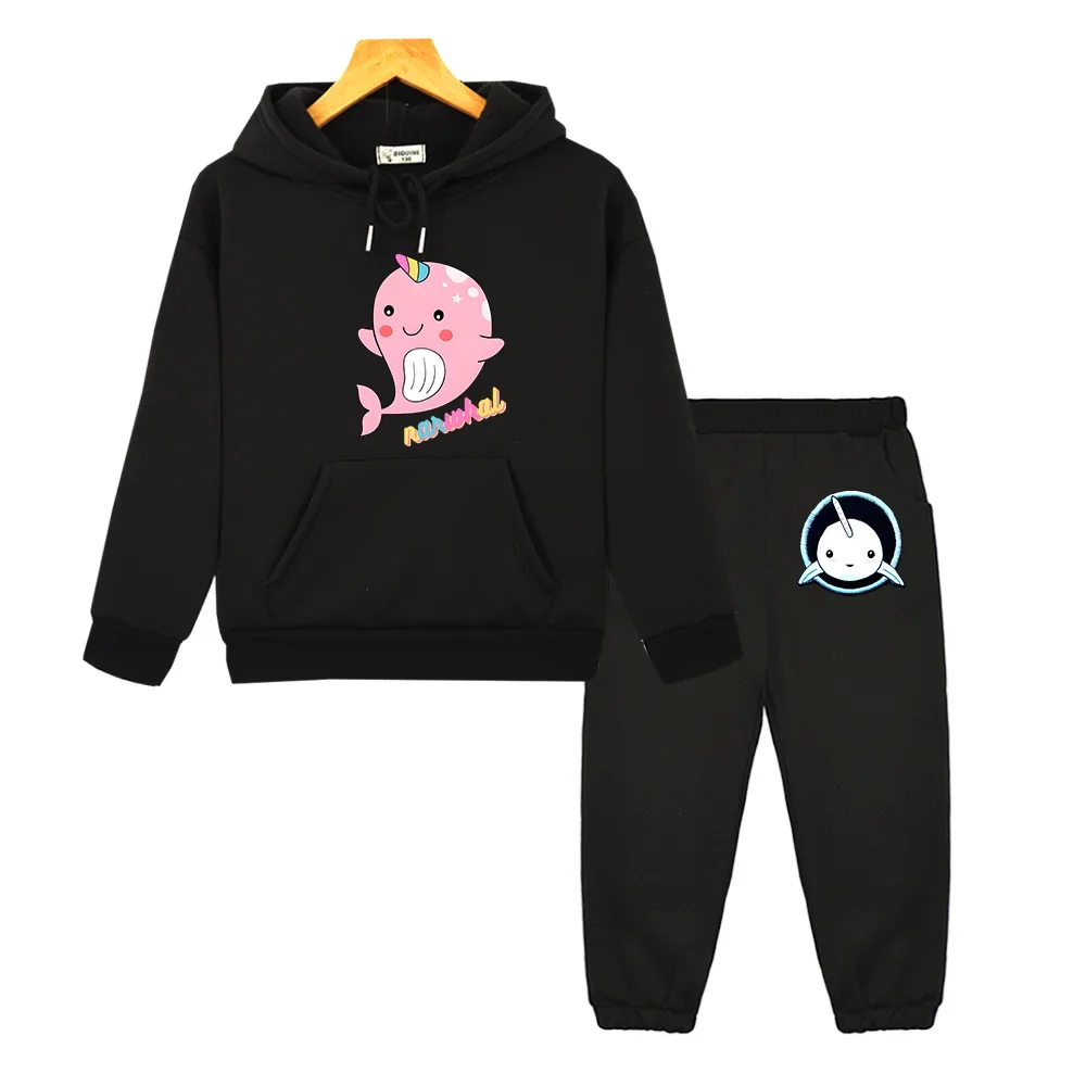 

Cutest Narwhal Kids Clothing Boys Girls Hoodie + Pants Suit Sweatshirts Toddler Age 3-12 Coat Spring and Winter New Sportswear