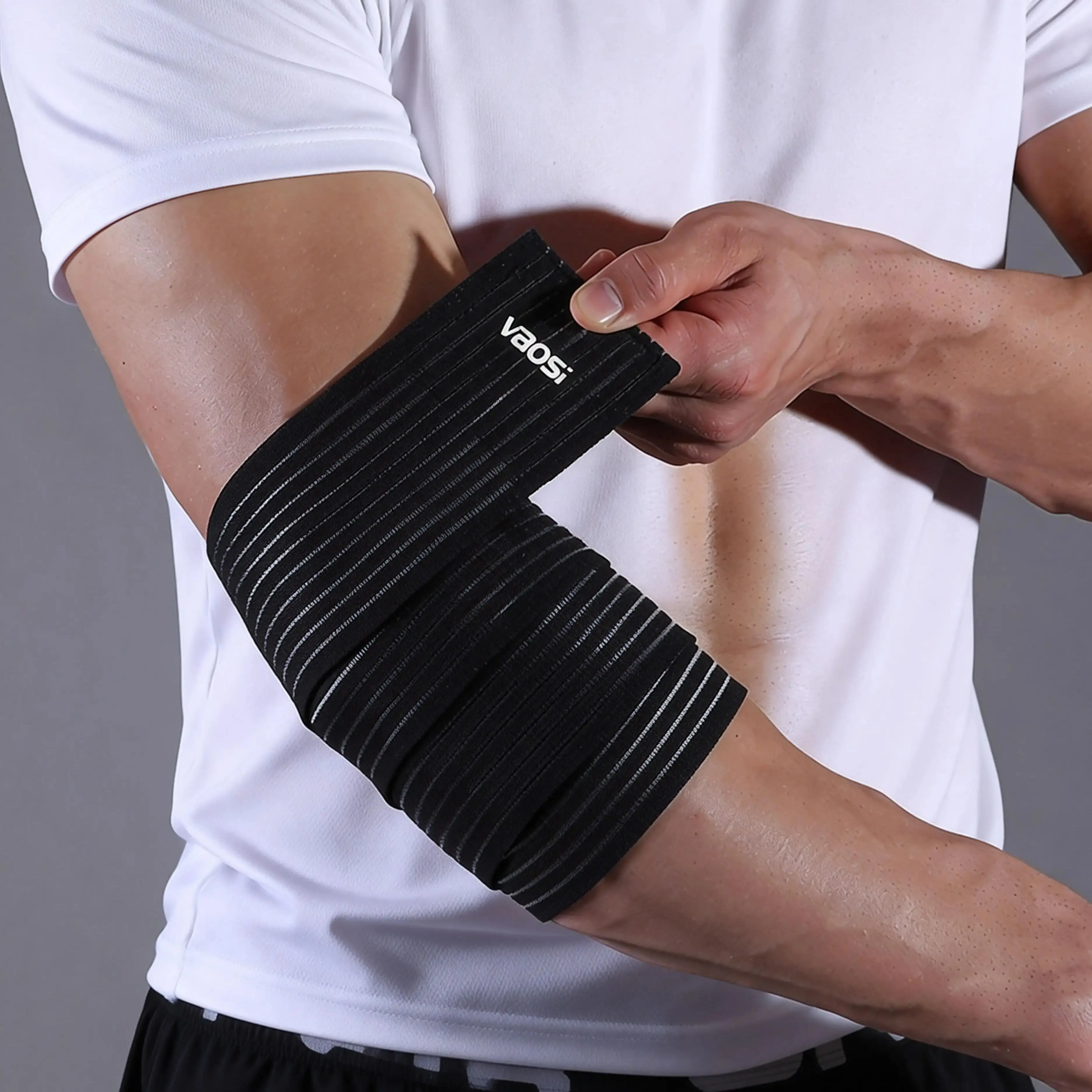 1-teiliges verstellbares, elastisches Ellenbogenstützband, Knöchelwickel für Basketball, Laufen, für Damen und Herren – Detail 5