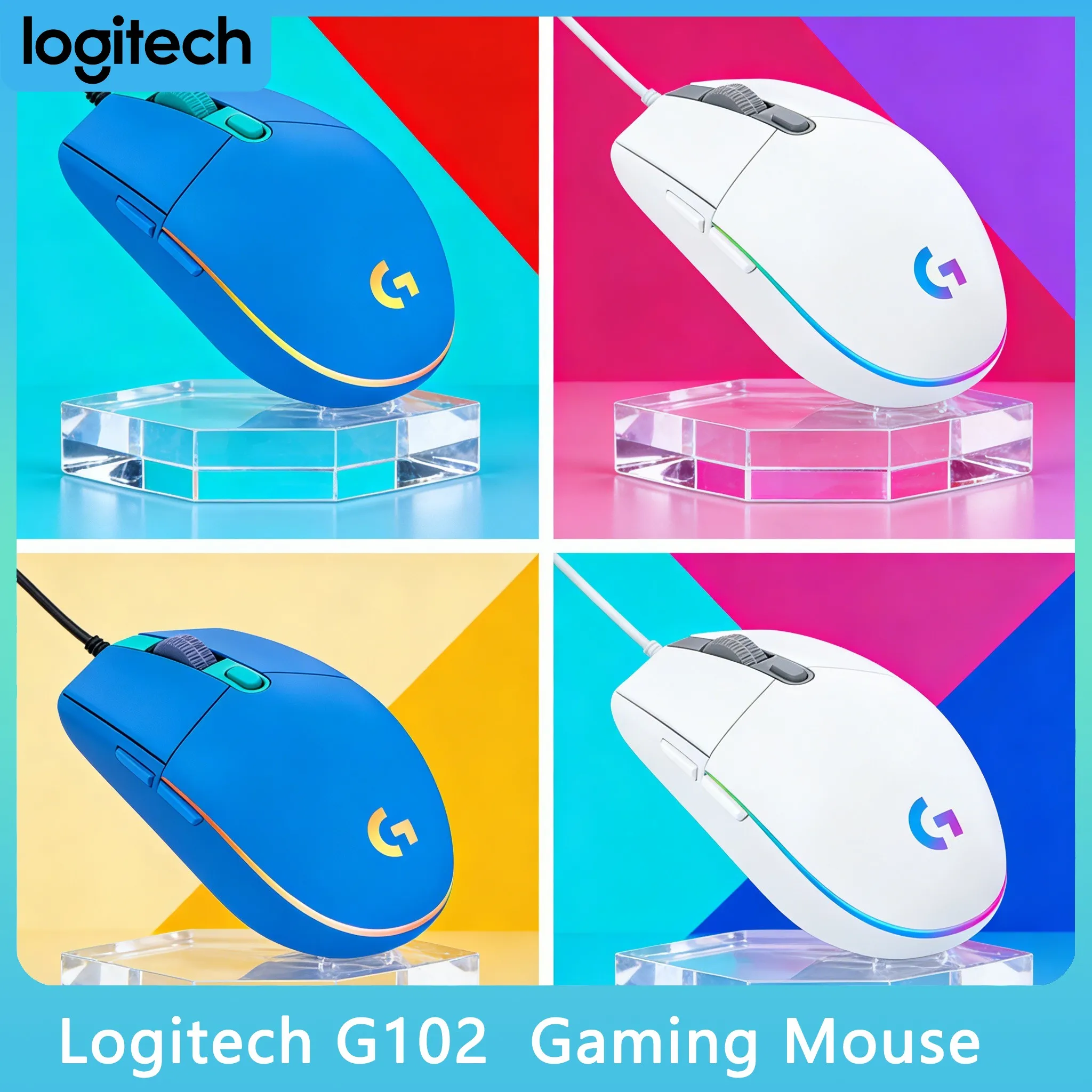 

Logitech G102 Small Portable Gaming Mouse RGB Backlit 8000DPI Wired Ergonomic