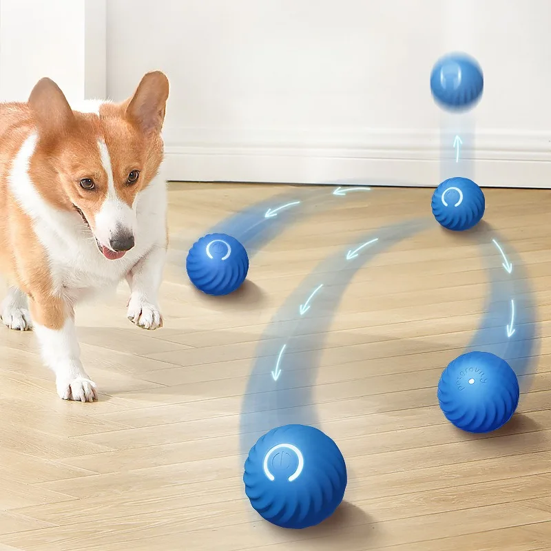 Bola de Brinquedo para Animais de Estimação, Bola Interativa Inteligente USB que Salta e Gira, Brinquedo para Cães Filhotes