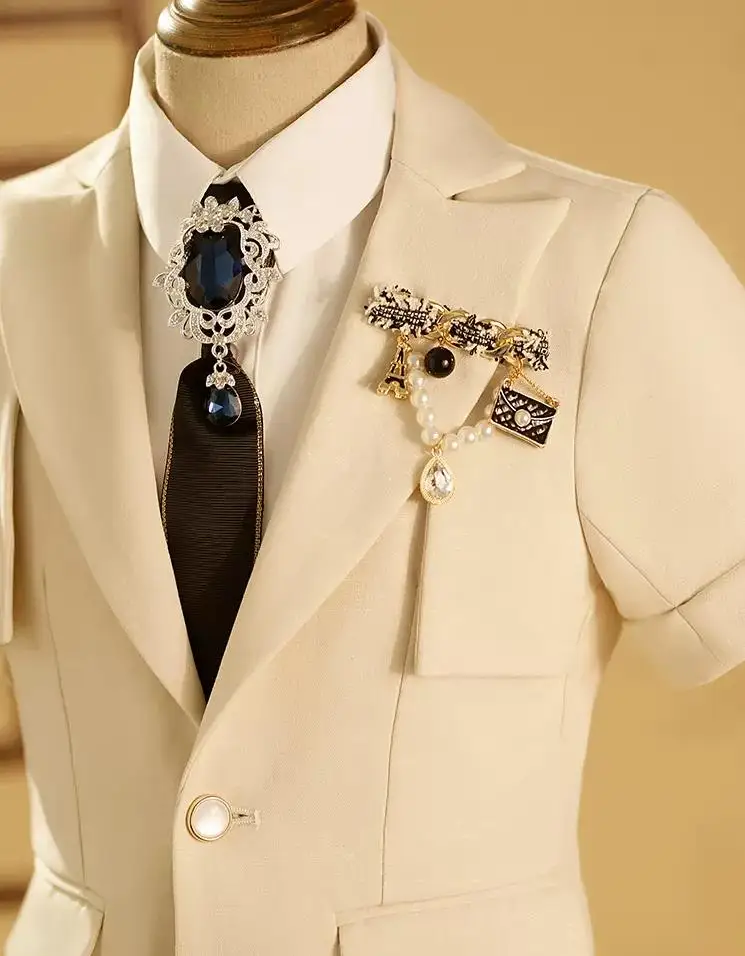 5-teiliges formelles Anzug-Set für Jungen, Kinder-Outfit für Hochzeit, Taufe, Geburtstagsfeier, Kinder-Kostüm für Klavierauftritt, Abschlussball, Abendveranstaltung A2849 – Detail 7