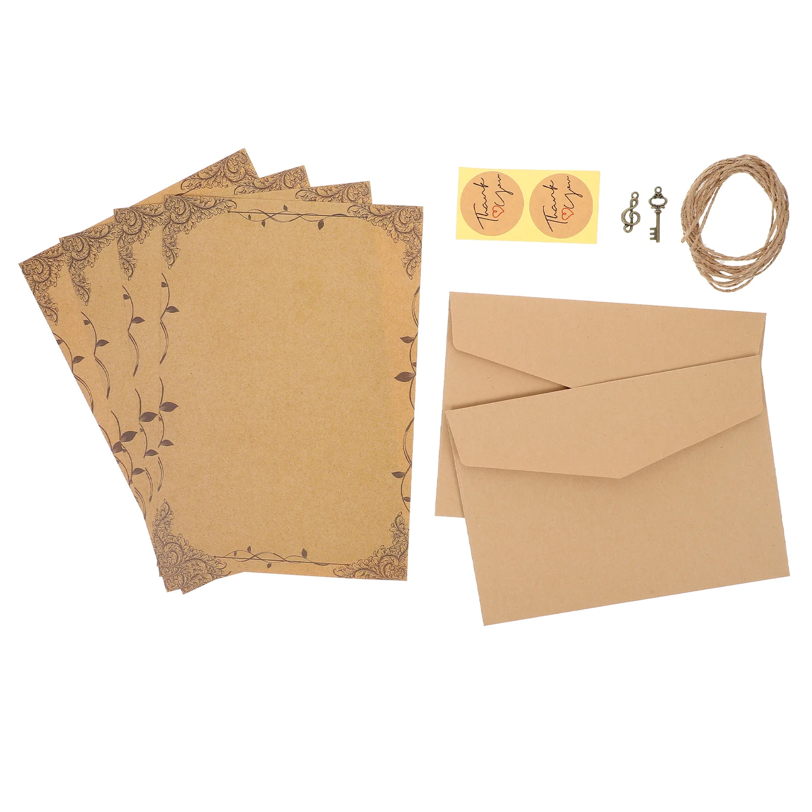 

3 Sets Vintage Stationery Envelope Envelopes Greeting Cards Letter Paper with Writing Kraft Bag