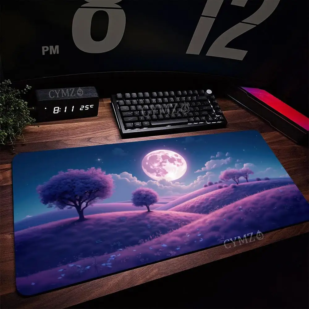 

Purple scenery Mouse Pad Desk Mat Large Abstract Mouse Pad Gaming Deskmat With Lockedge Office Non-slip Carpet
