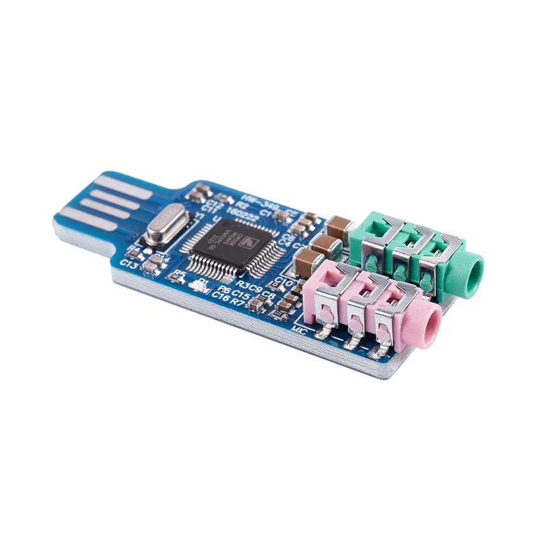 2X Free Driver USB Sound Card CM108 USB Sound Card Chip Blue