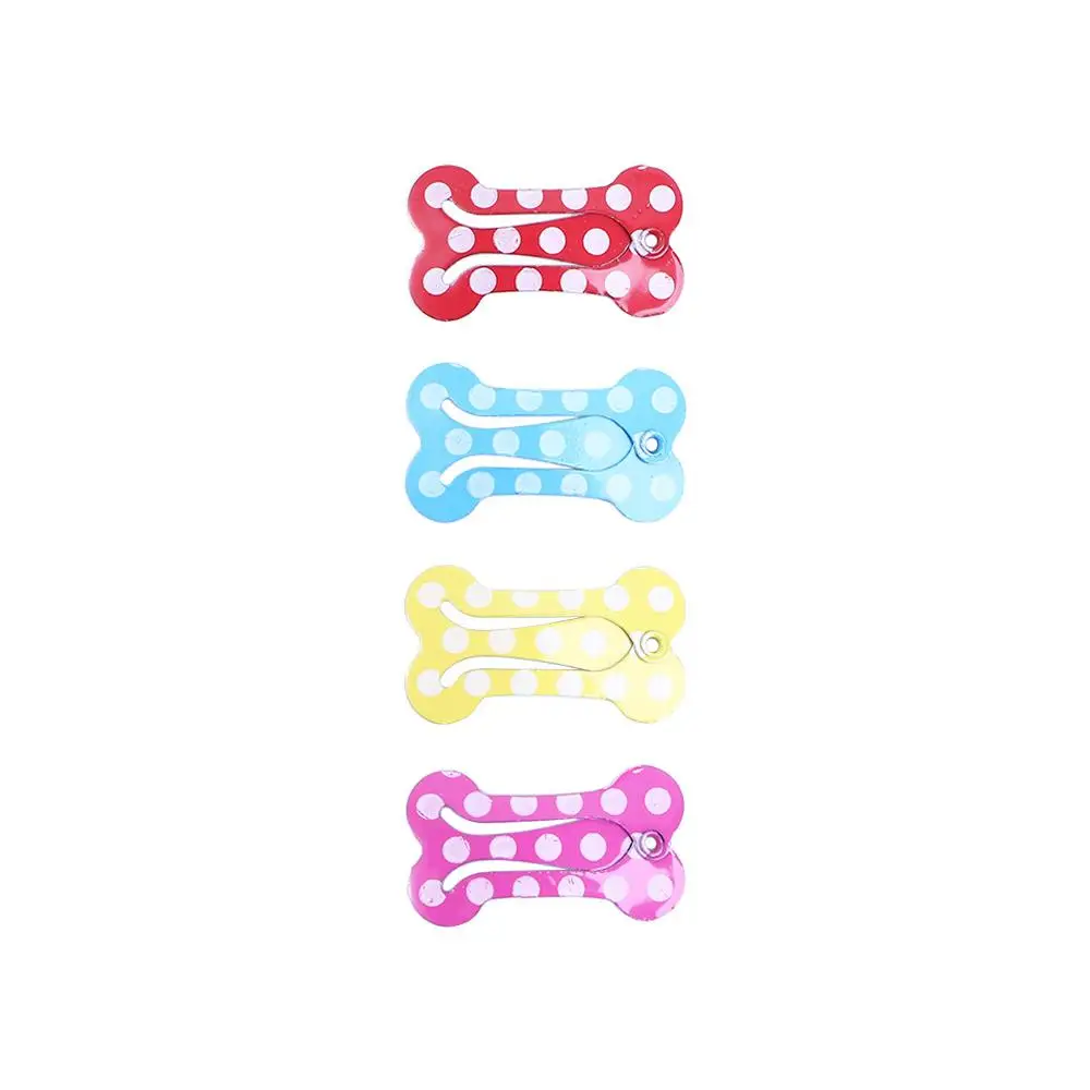 Antirust Mini Bone Shape Dot Pattern Smooth surface Cute Pet Hairpin Puppy Grooming Accessories Dog Supplies Dog Hair Clip