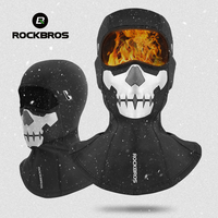 ROCKBROS Motorcycle Balaclava Winter Cycling Caps Skull Print Bicycle Full Face Mask Skiing Hiking Scarves Windproof Thermal Hat