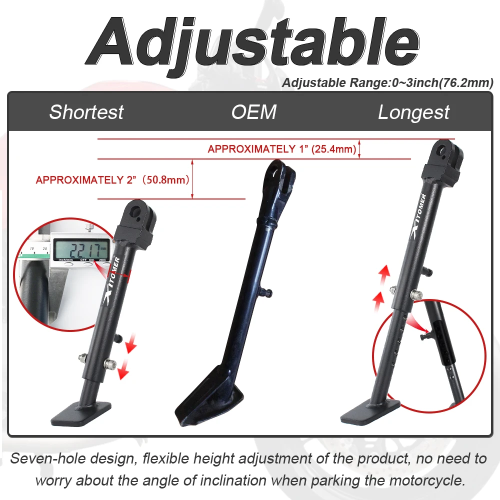 For Ducati Monster 1200 S Monster 821 Stealth /Dark Diavel 1260 S /Lamborghini Adjustable Kickstand Sidestand Holder Motorcycle