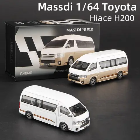 Massdi 1:64 Toyota Hiace H200 Car Model Alloy Bus Miniature Minibus Diecast Vehicles Toy Collection