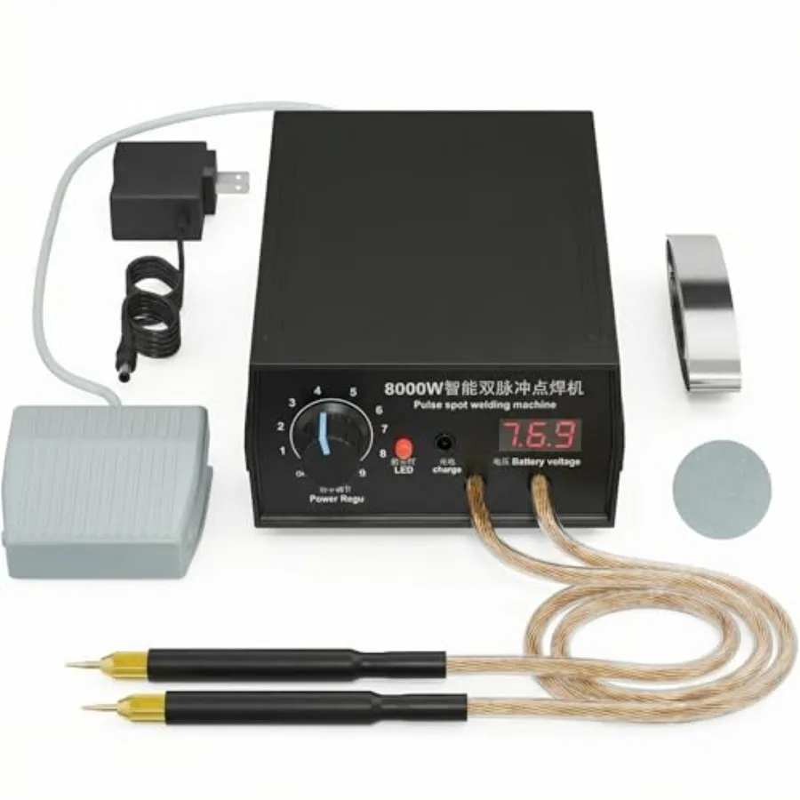 

Portable 8000W Handheld Spot Welder - High Power Spot Weldg Kit for 18650 21700 Batteries. Complete with Weldg Pen and Nickel S