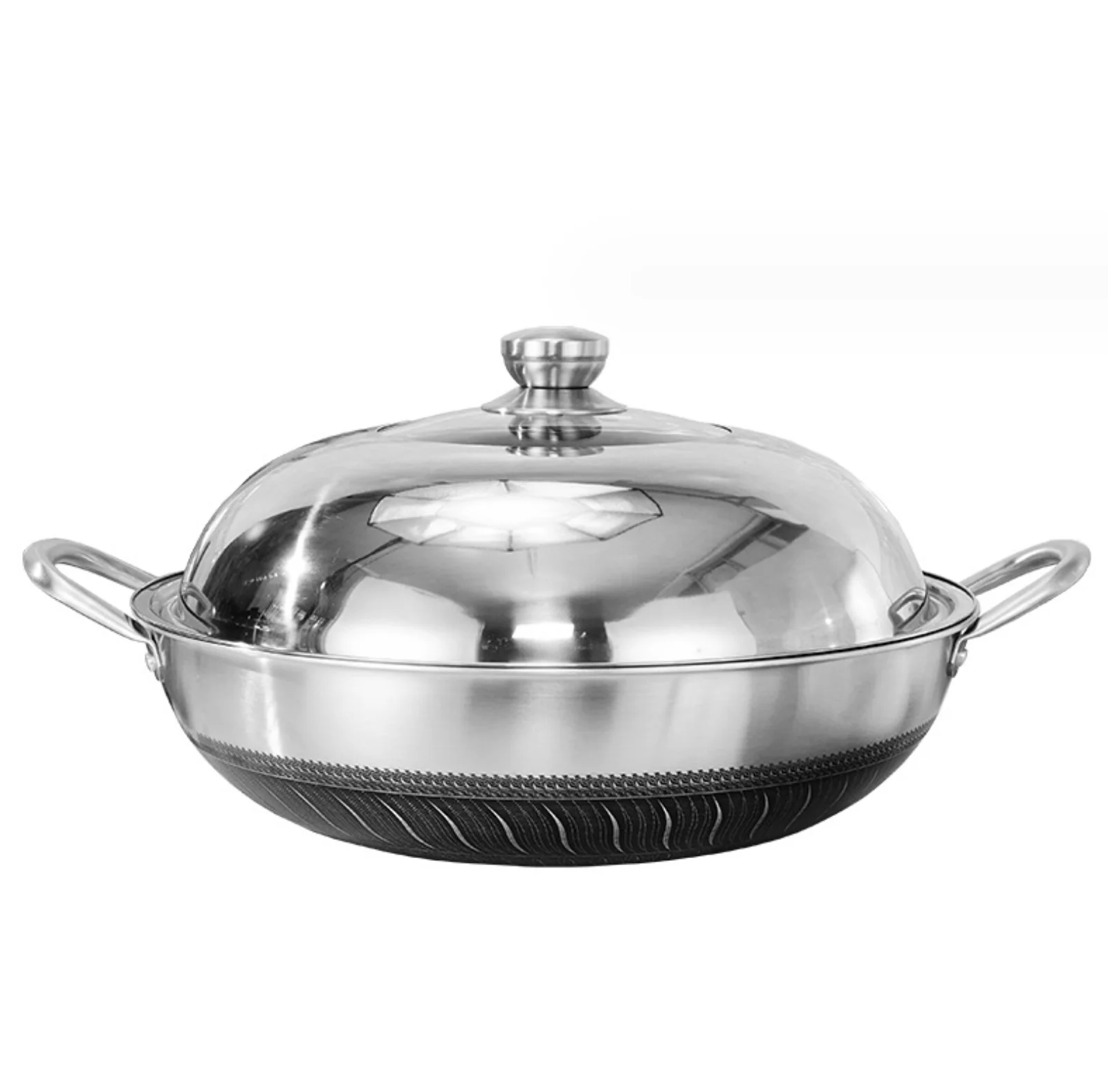 Universal Non-stick Wok Pan, Household Cooking Pan, Frying Pan, Induction Cooker, Gas, 304 Stainless Steel, 40cm