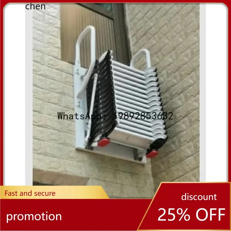 wall-mounted telescopic staircase duplex outdoor fire lift anti-skid folding ladder