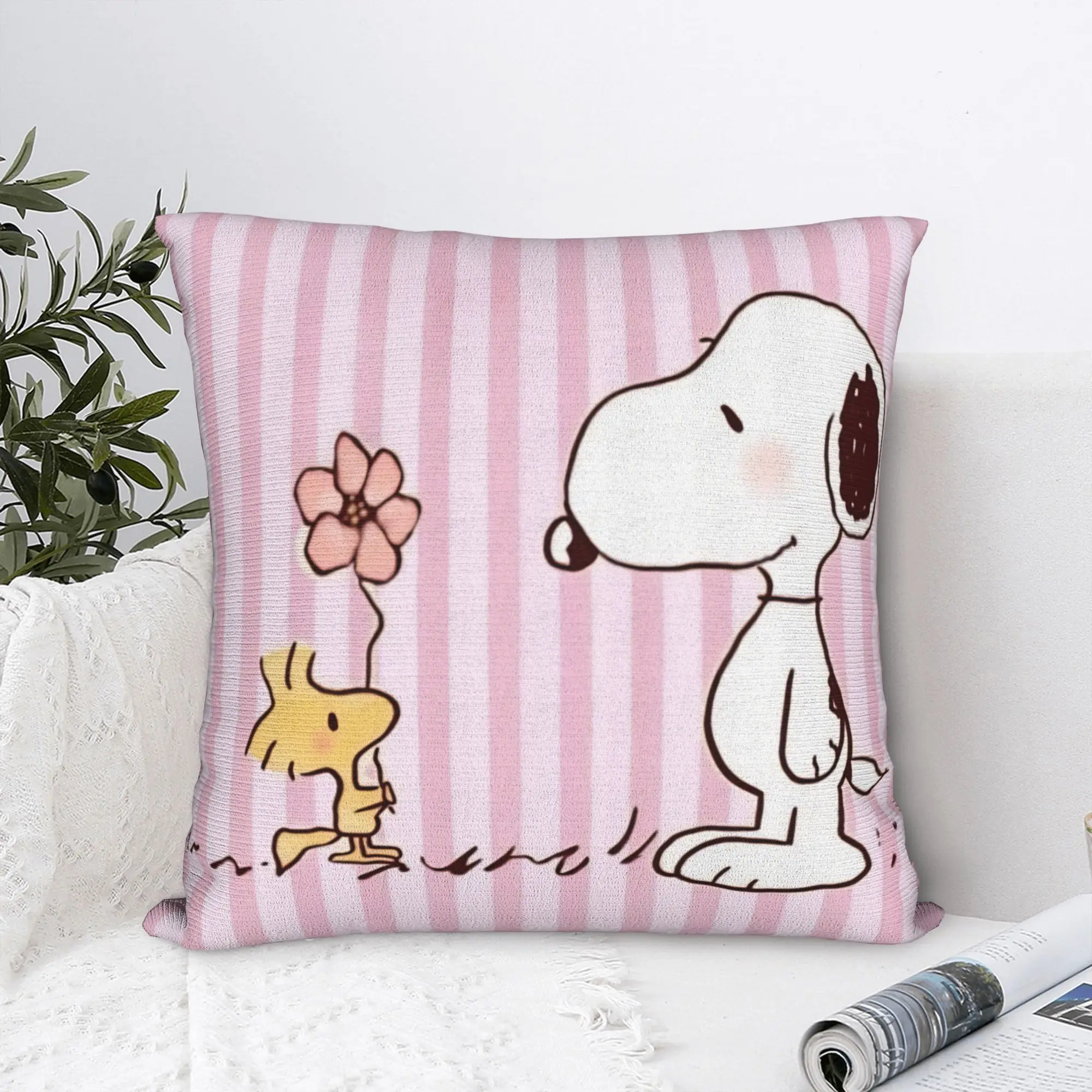 Cartoon Cute S-Snoopys Pillowcase Polyester Cushion Cover Gift  Throw Pillow Case Cover Chair Square 45X45cm