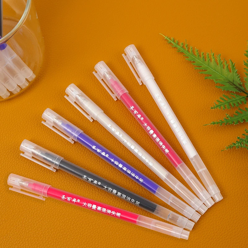6 Colors Heat Erasable Magic Marker Gel Pen,High Temperature Disappearing Fabric DIY Craft Sewing Accessories Pens