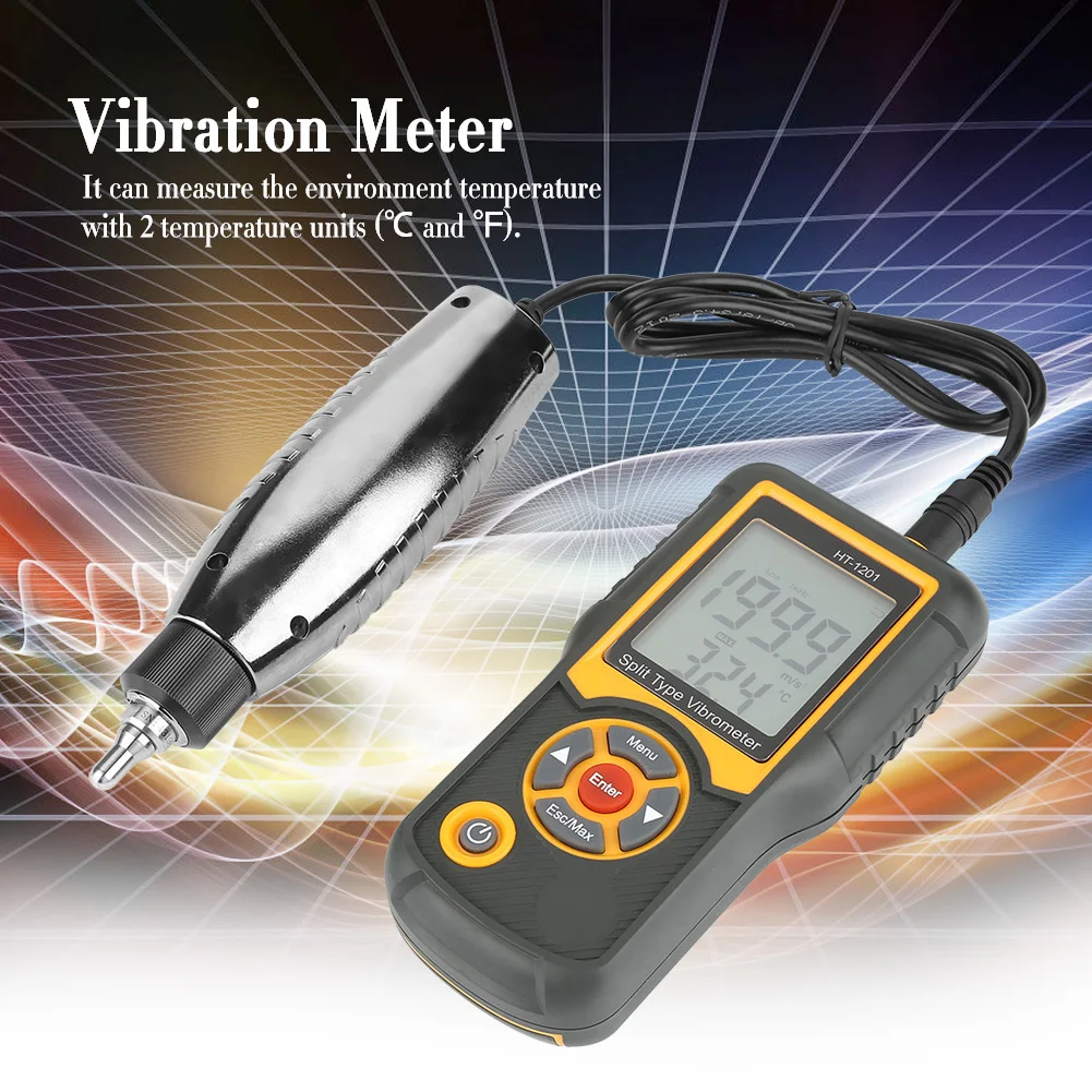 Digital Precision Split Type Vibration Meter Tester Acceleration Sensor Gauge Digital Vibration Meter Vibrometer Vibration Meter